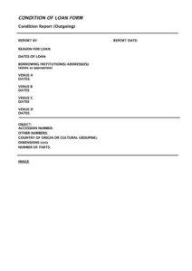 thumbnail of Condition Report template for loans